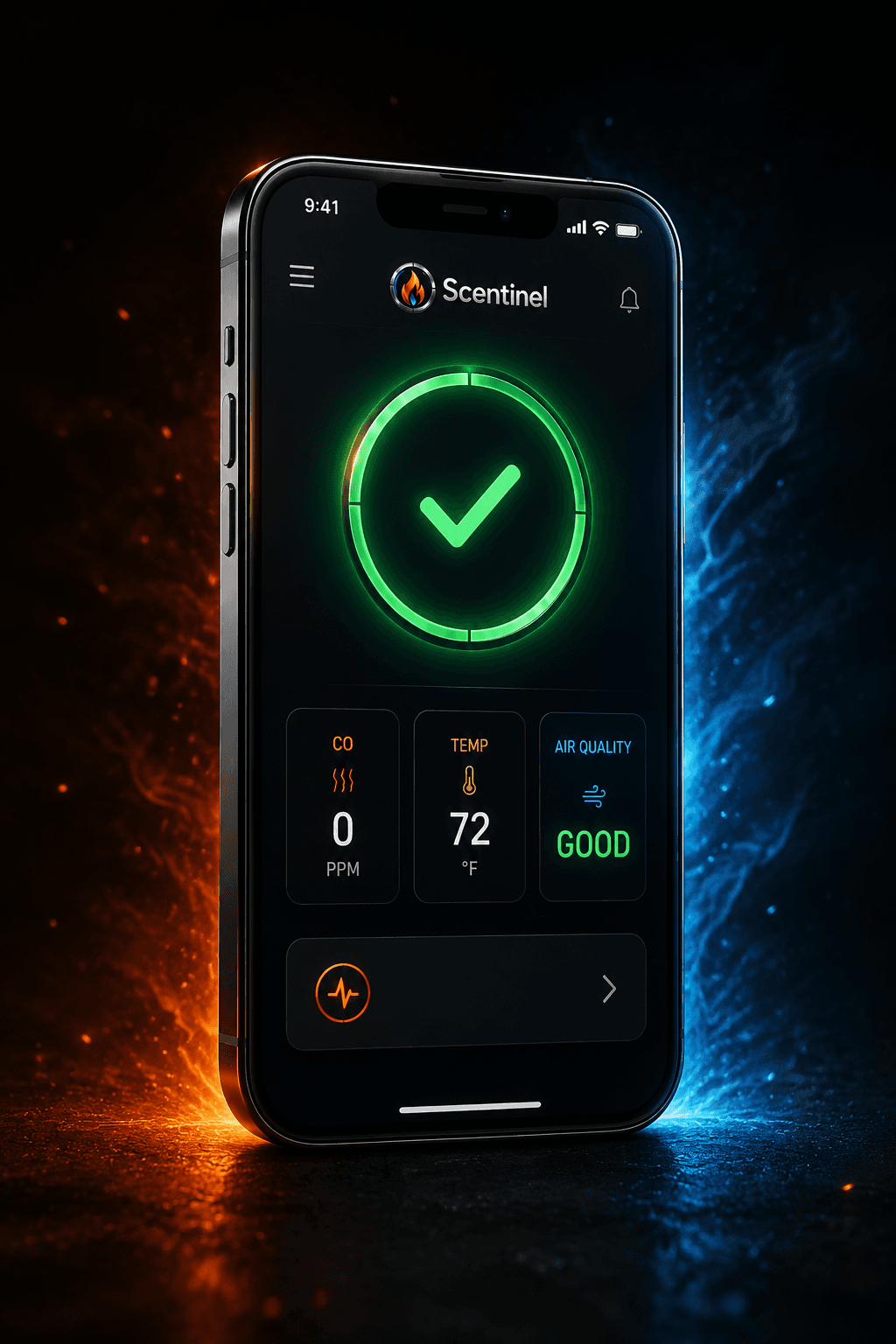 Scentinel mobile app concept screen